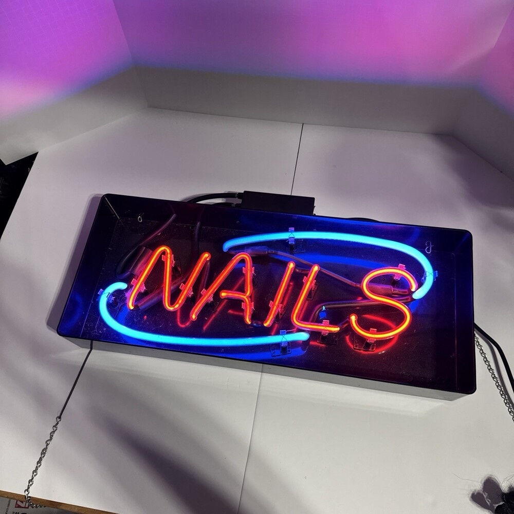 Neonex Nails Rectangle Acrylic Neon Sign Light Lamp Window Wall Decor